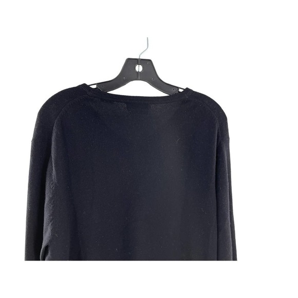 IMPERMEABLE PLATINUM BLACK V NECK MERINO CASHMERE SWEATER - Picture 4 of 6